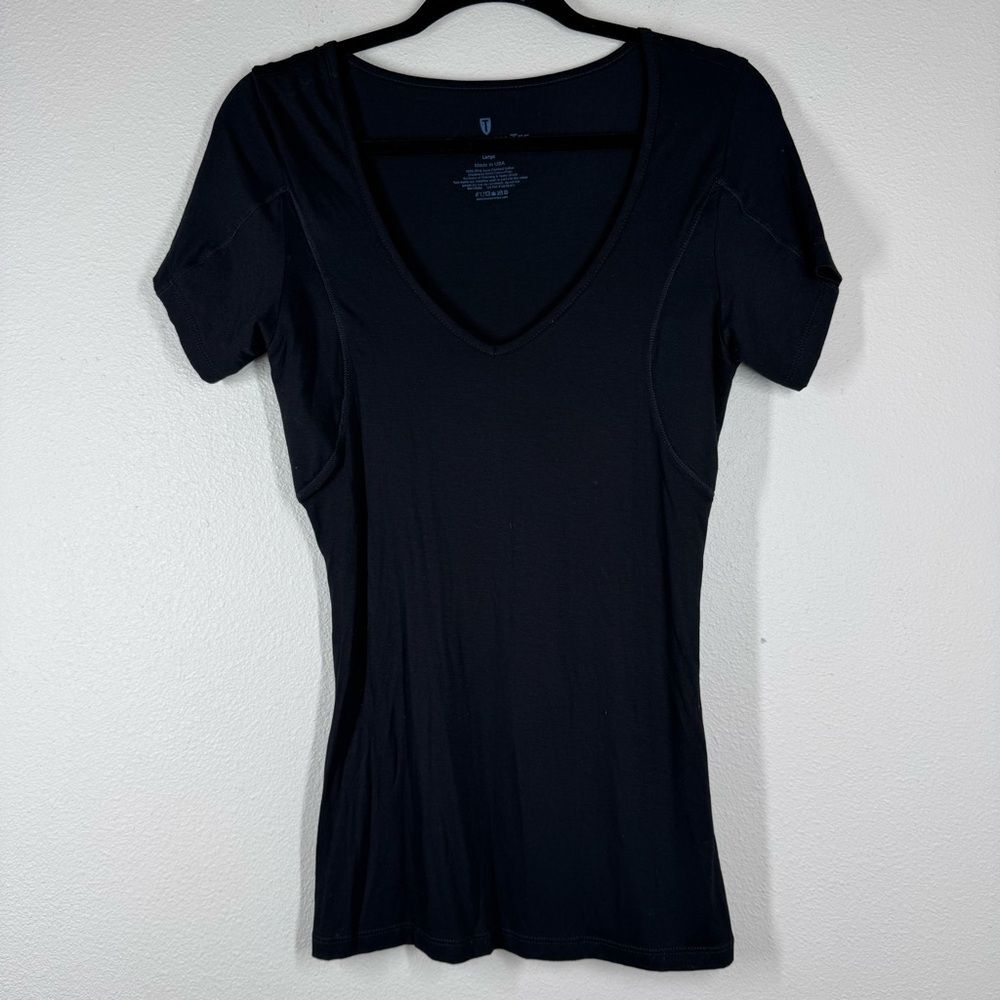 Thompson Tee Women’s Hydro Shield Sweatproof Shirt Black Comfort Size Large